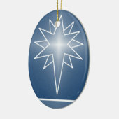 北スター楕円クリスマスオーナメント、青 セラミックオーナメント (左)