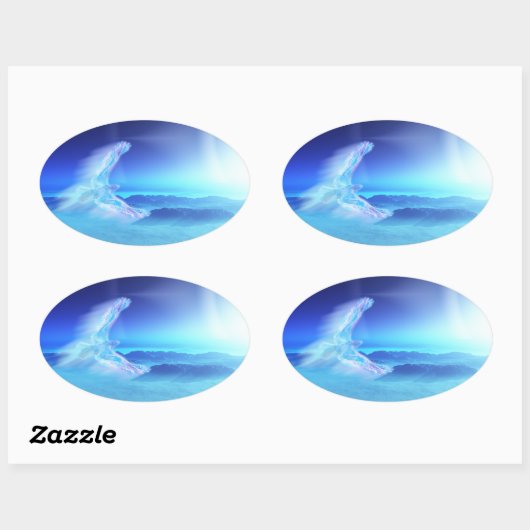 北ステッカーのフェニックス 楕円形シール (シート)