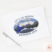 北ステッカーを行こう 楕円形シール (封筒)