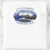 北ステッカーを行こう 楕円形シール (バッグ)