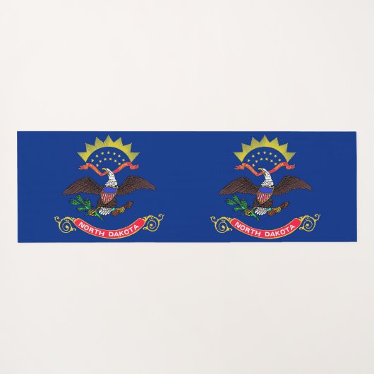 北ダコタ州旗を持つ愛国的なヨガマット ヨガマット (裏面(横))