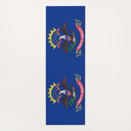 北ダコタ州旗を持つ愛国的なヨガマット ヨガマット (裏面)