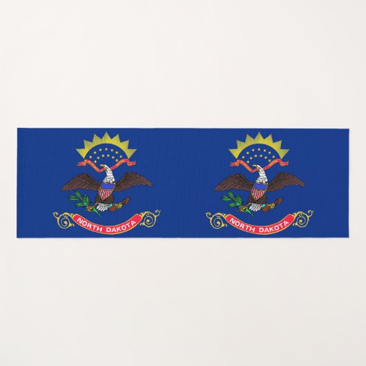 北ダコタ州旗を持つ愛国的なヨガマット ヨガマット (正面(横))
