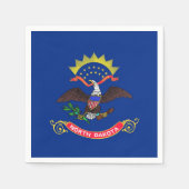 北ダコタ州旗を持つ愛国的な紙のナプキン スタンダードカクテルナプキン (正面)