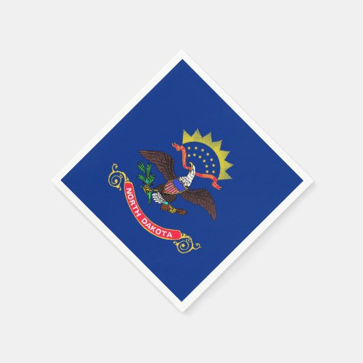 北ダコタ州旗を持つ愛国的な紙のナプキン スタンダードカクテルナプキン (角)