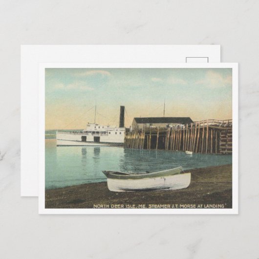北ディアアイルメイン、波止場、1910年 ポストカード (正面/裏面)