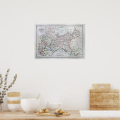 北ドイツまたはプロシアの地図 ポスター (キッチン)