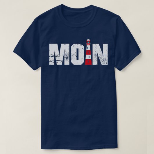 北ドイツ海にあるムーインライトハウス Tシャツ (デザイン正面)