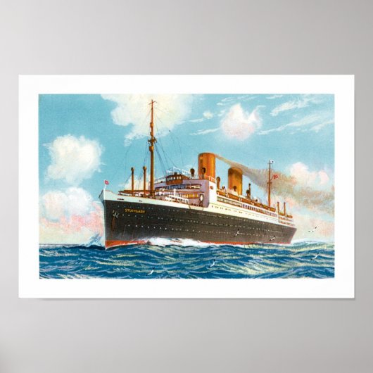 北ドイツ・ロイドのシュトゥットガルトのポスター ポスター (正面)