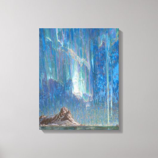 北ノルウェーからの北方灯（オーロラ） キャンバスプリント (正面)