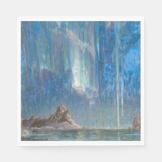 北ノルウェーからの北方灯（オーロラ） スタンダードランチョンナプキン (正面)