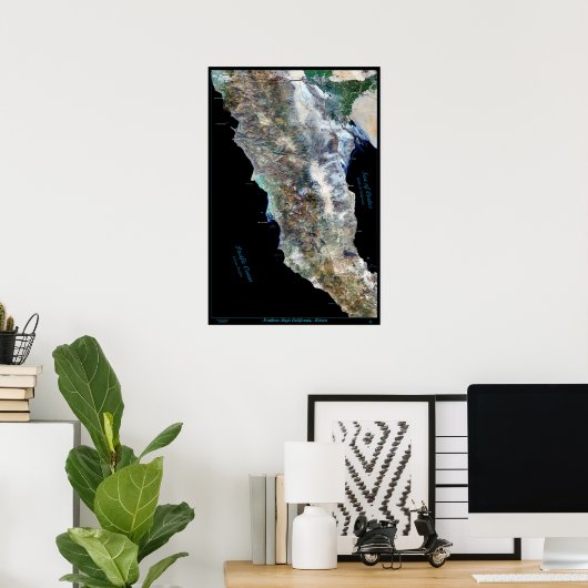 北バハ・カリフォルニア、メキシコ衛星ポスター ポスター (ホームオフィス)