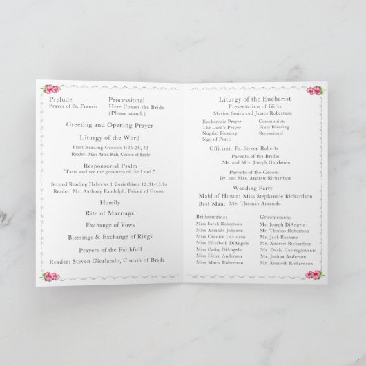 北バラ伝統的カソリッ結婚クス プログラム (内部)