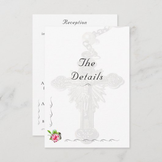 北バラ結婚カトリック エンクロージャーカード (正面/裏面)