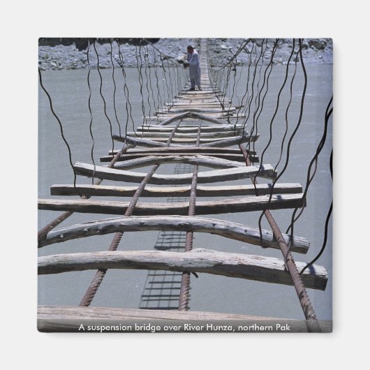 北パック川ハンザ川にかかる吊り橋 マグネット (正面)