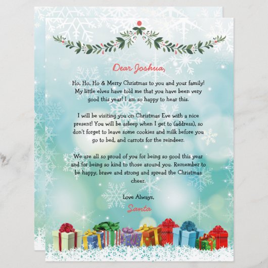 北パーソナライズされた極からのサンタ文字 (正面/裏面)