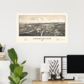 北ビレリカ， MAパノラママップ – 1887 ポスター (ホームオフィス)