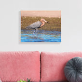 北ビーチ14x11赤いエグレ キャンバスプリント (インサイチュ (リビング))