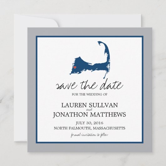 北ファルマス岬タラ結婚式の日付を保存 セーブザデート (正面)