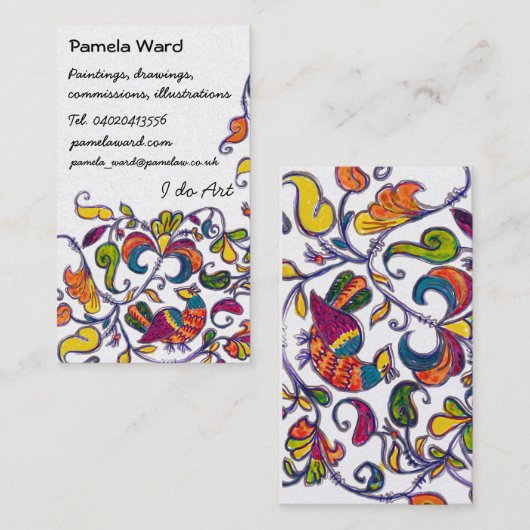 北フォークの鳥のプロファイルカード 名刺 (正面/裏面)