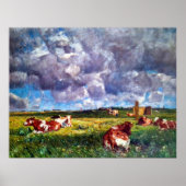 北フリジア湿原の牛の牧草地1918 ポスター (正面)