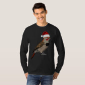 北フリッカーのクリスマスバードサンタクロースのバイオログ Tシャツ (正面フル)