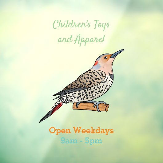 北フリッカ鳥の漫画イラストレーション ウィンドウサイン (シート3)