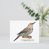 北フリッカ鳥の漫画イラストレーション ポストカード (スタンド正面)