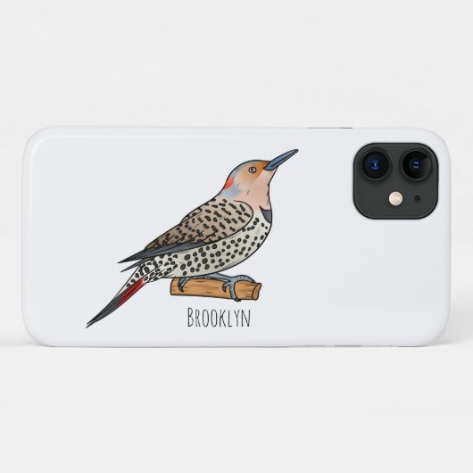 北フリッカ鳥の漫画イラストレーション Case-Mate iPhoneケース (裏面(横))