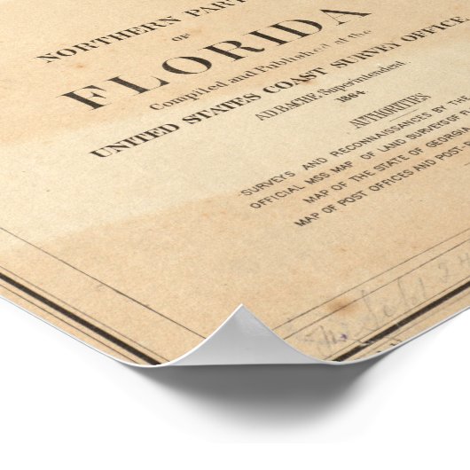 北フロリダのヴィンテージの地図 ポスター (角)