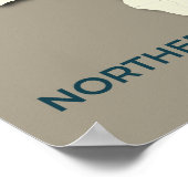 北ホエーター移動マップ – ミニマリスト ポスター (角)