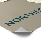 北ホエーター移動マップ – ミニマリスト ポスター (角)