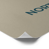 北ホエーター移動マップ – ミニマリスト ポスター (角)