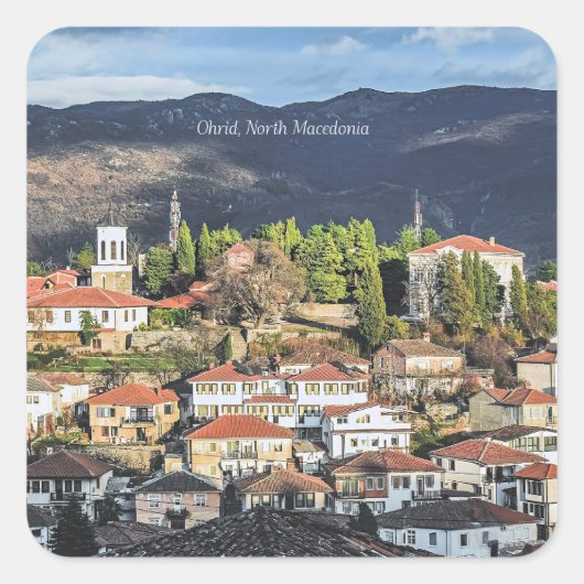 北マケドニアのオグリッドの絵のような写真。 スクエアシール (正面)