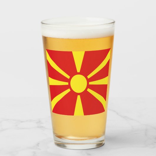 北マケドニアの国旗 タンブラーグラス (ドリンク正面)