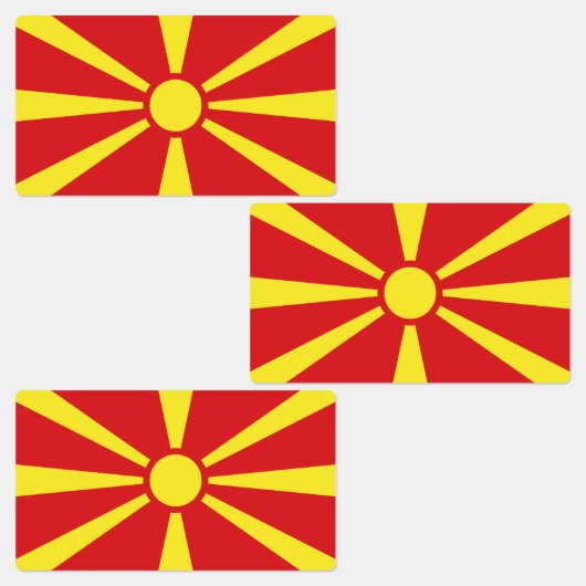 北マケドニアの国旗 ラベル (グループ)