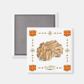 北マケドニアの地図+フラッグスマグネット マグネット (正面/裏面)