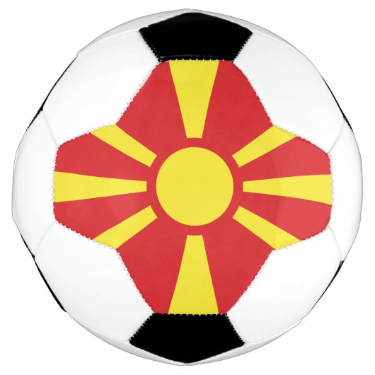 北マケドニアの旗 サッカーボール (正面)