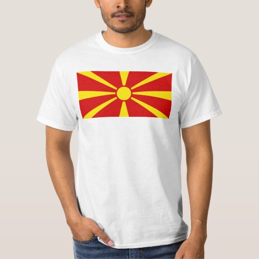 北マケドニアの旗 Tシャツ (正面)
