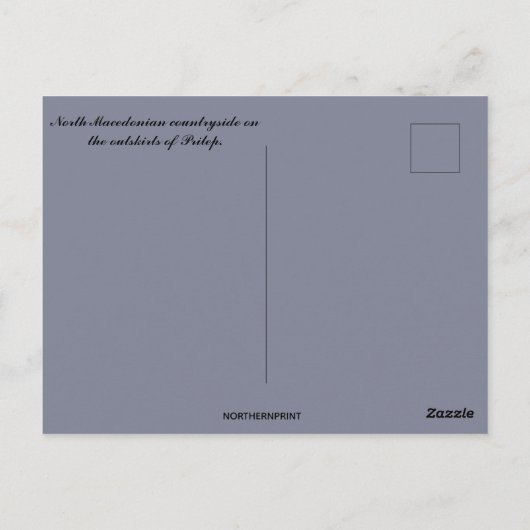 北マケドニアの農村の風景 ポストカード (裏面)