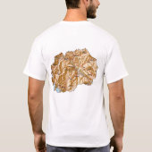 北マケドニア国旗とTシャツ地図 Tシャツ (裏面)