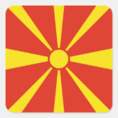 北マケドニア国旗のシール スクエアシール (正面)
