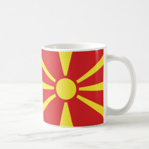 北マケドニア国旗のセラミックマグカップ コーヒーマグカップ