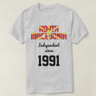 北マケドニア国旗の独立お祝い Tシャツ