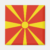 北マケドニア国旗の磁石 マグネット (正面)