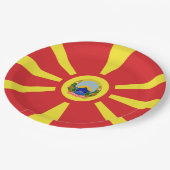 北マケドニア国旗の紋章 ペーパープレート (アングル)