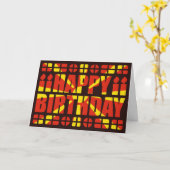 北マケドニア国旗の誕生日カード カード (黄色い花)