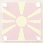 北マケドニア国旗 ガラスコースター (裏面)