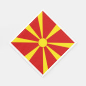 北マケドニア国旗 スタンダードランチョンナプキン (角)