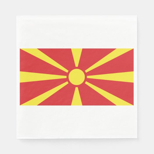 北マケドニア国旗 スタンダードランチョンナプキン (正面)